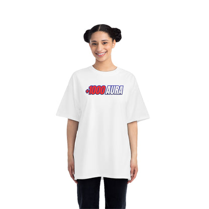 PLUS 1000 AURA Relaxed-Fit T-Shirt Graphic Tee for Positive Vibes