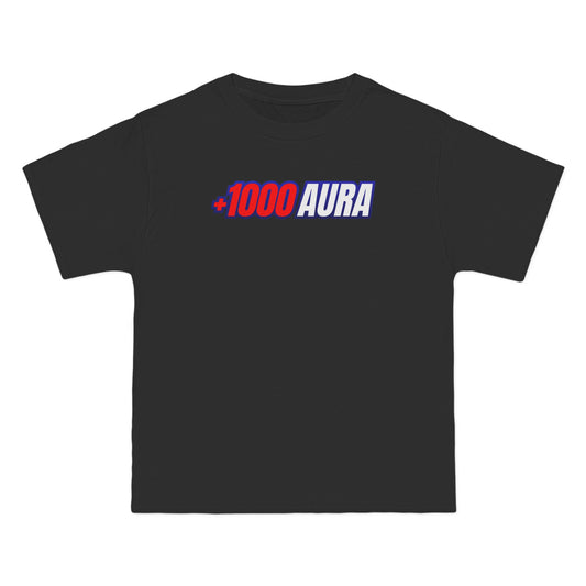 PLUS 1000 AURA Relaxed-Fit T-Shirt Graphic Tee for Positive Vibes